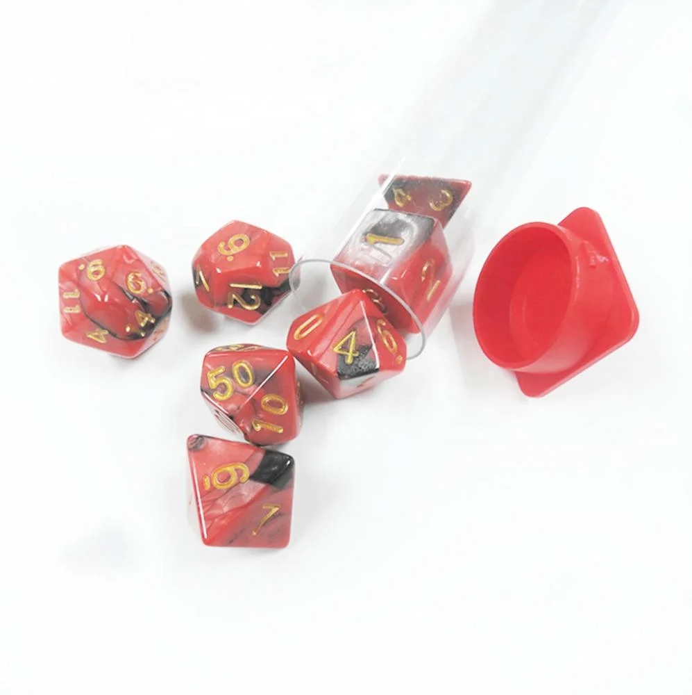 
Engrave Acrylic 7 pcs Polyhedral Dice Custom Multilateral Sided Tube Set 
