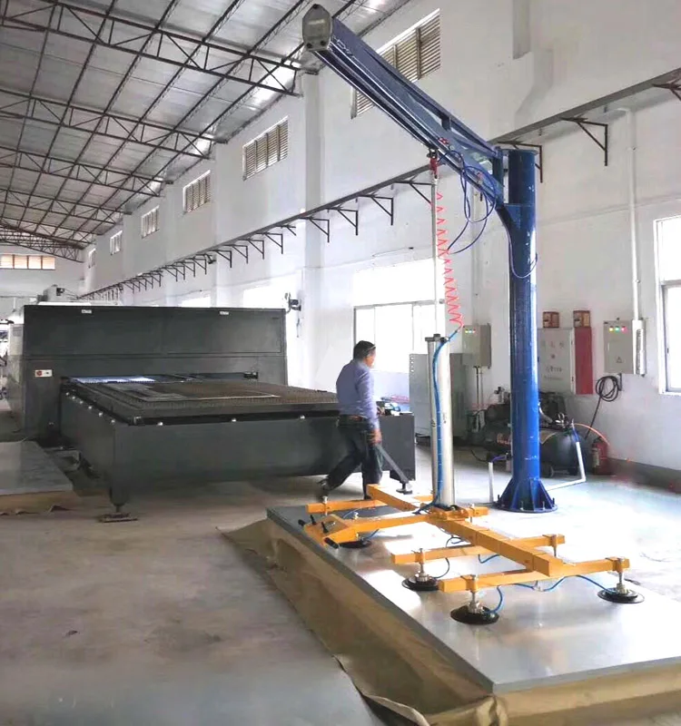 Cantilever crane vacuum suction lifter with air compressor