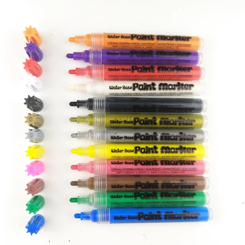 acrylic nib acrylic paint marker 24 colors set permanent drawing pen for artist
