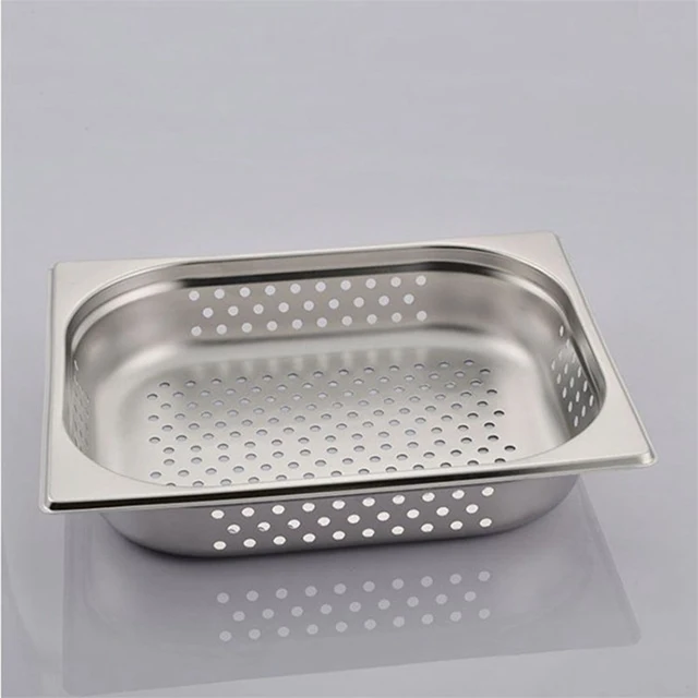 Hotel Restaurant Equipment 2/1 Stainless Steel Food Container Perforated GN Pan