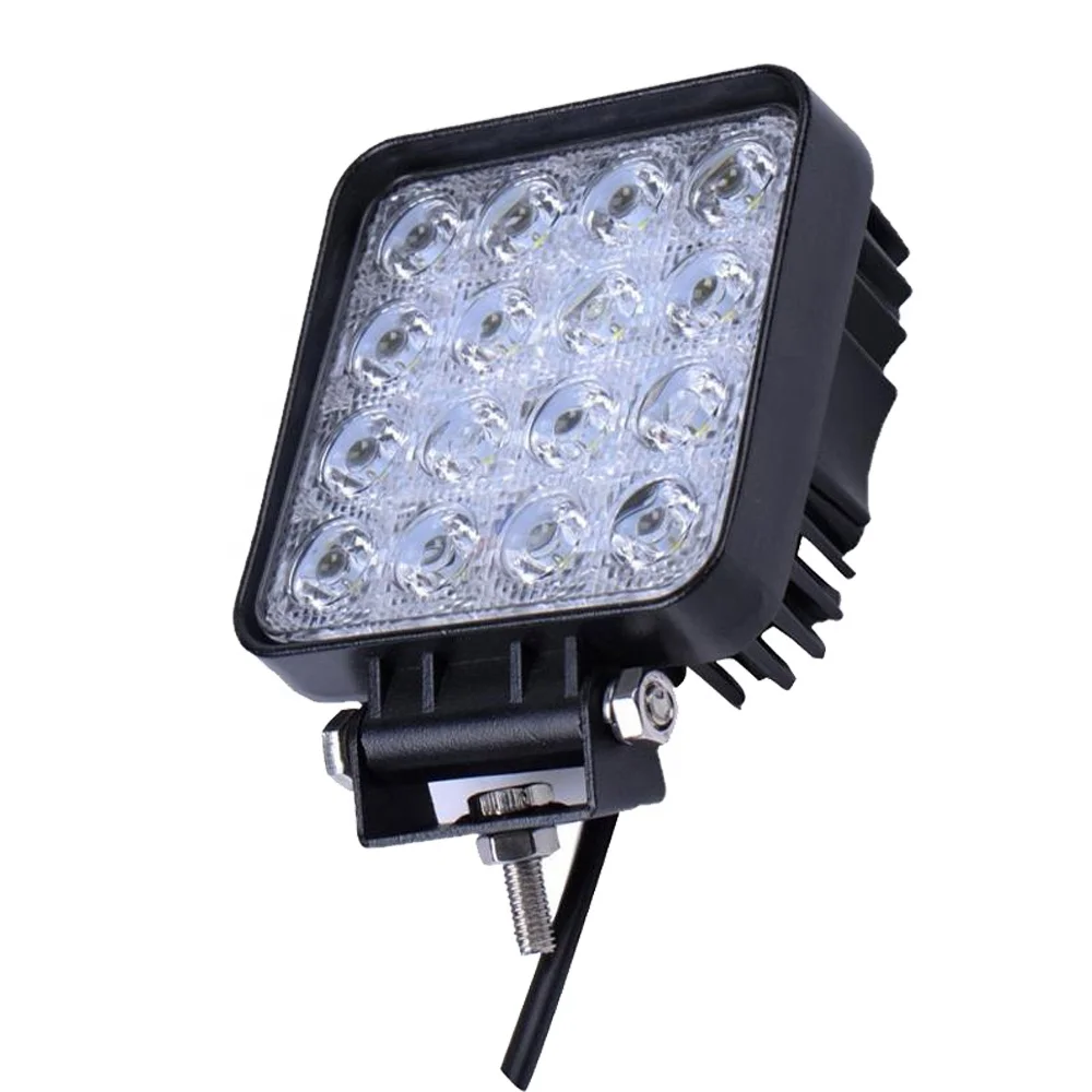 Others Car Light Accessories IP65 Waterproof Super Bright Square 24V 12V 48W 4 Inch Vehicle Car LED Work Lights