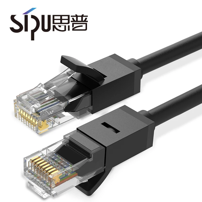 SIPU 3 м Новый CAT6 CAT 6 квартира незащищенная витая пара Ethernet сетевой кабель RJ45 Патч кабели lan черный FD