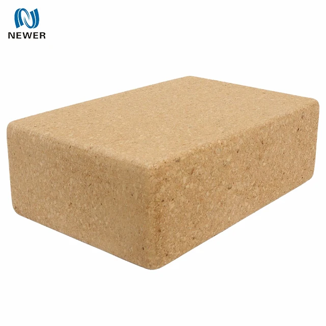 Wholesale high quality eco balance exercise adjustable private label custom natural cork wood 3*6*9inch yoga block with logo