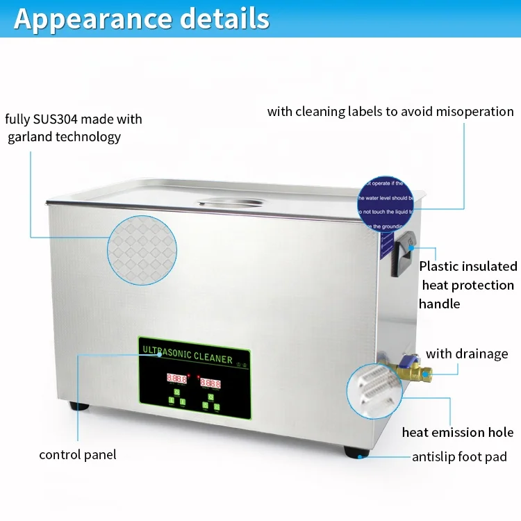 Injector Mould Car Parts Medical Tools Dental Digital Ultrasonic Cleaner With Heater And Timer