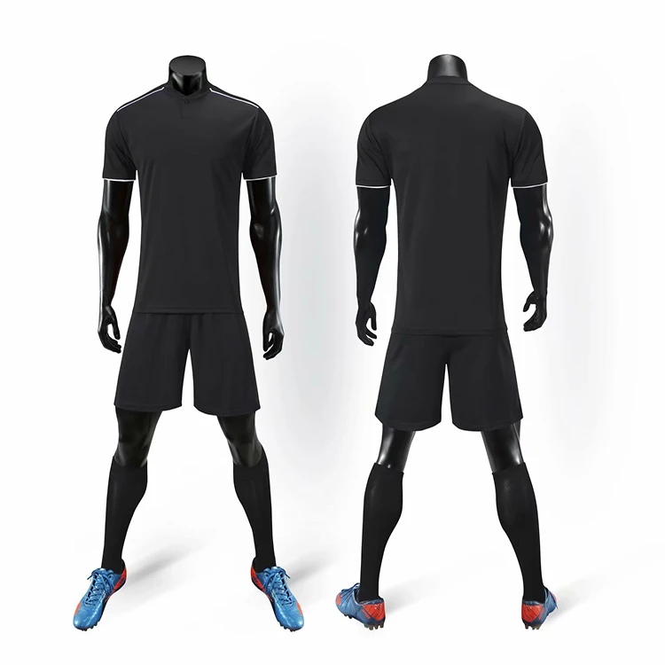 
Wholesale Best Quality Sublimated Custom Black Blank Football Jersey Sports Soccer Jersey Kits 