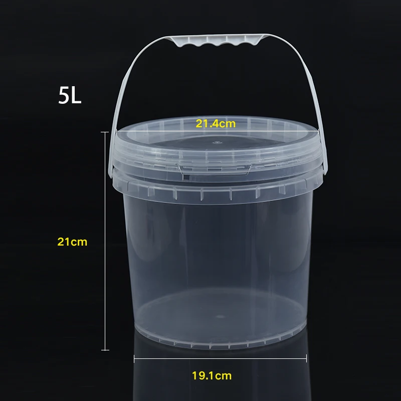 
5L BPA Free Small Ice Cream Toy Popcorn Pail Transparent PP Food Grade Plastic Bucket With Lid  (62081126405)