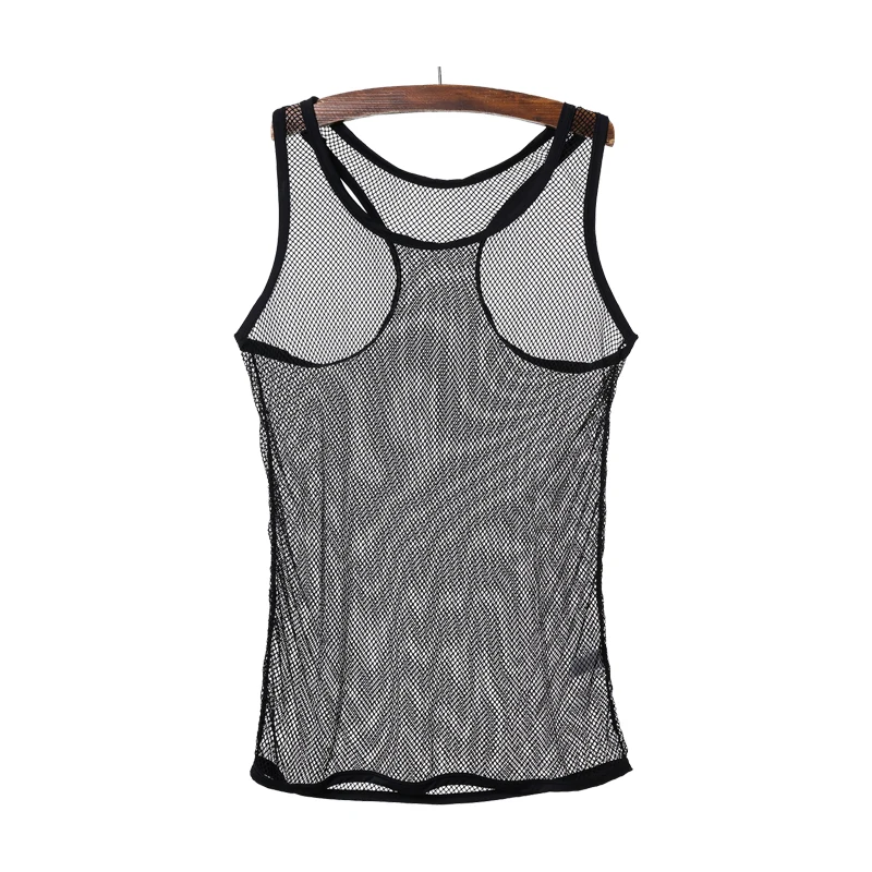 Мужской сетчатый жилет из 100% хлопка в полоску