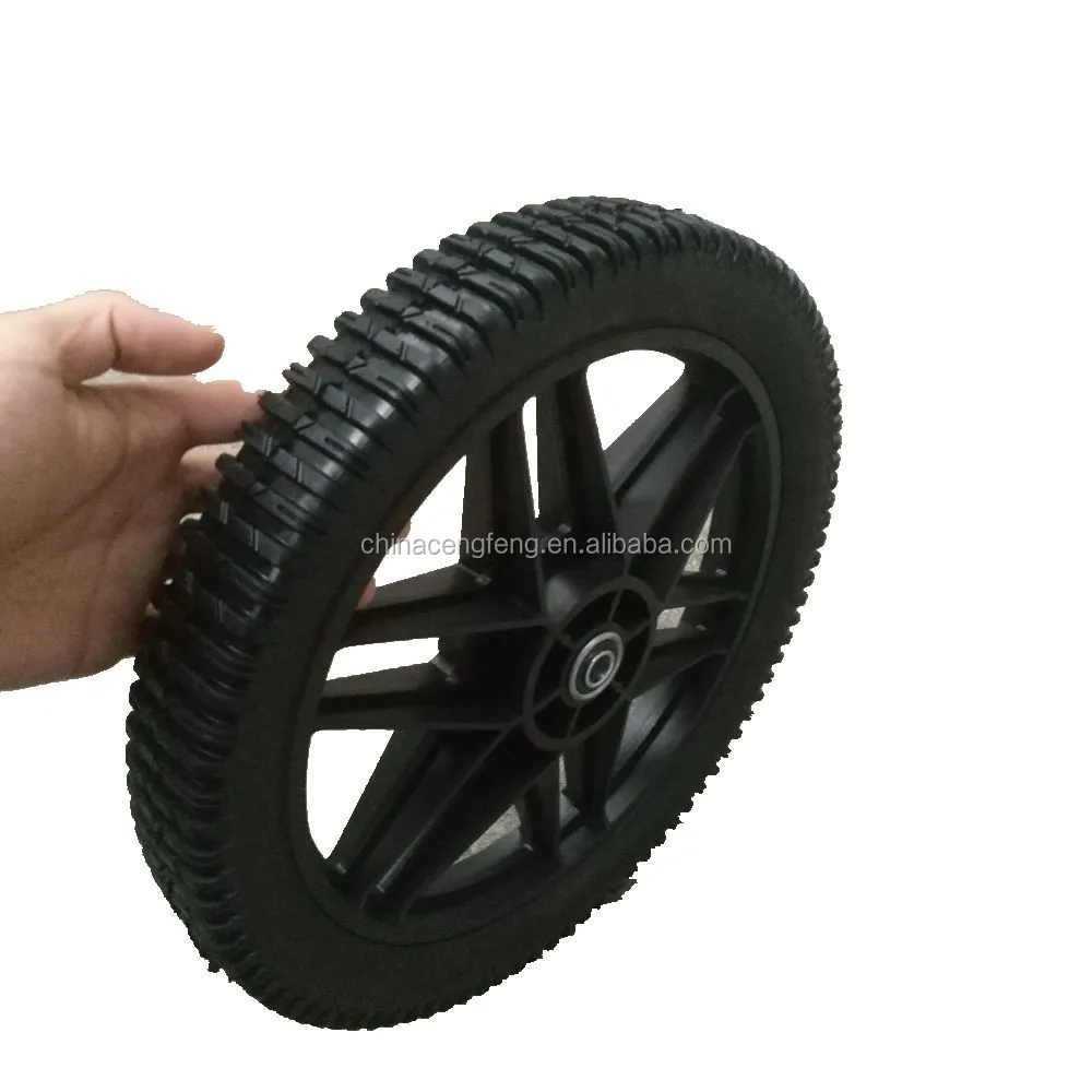 
14 inch plastic wheel washer cart wheel garden lawn mower cart wheel 
