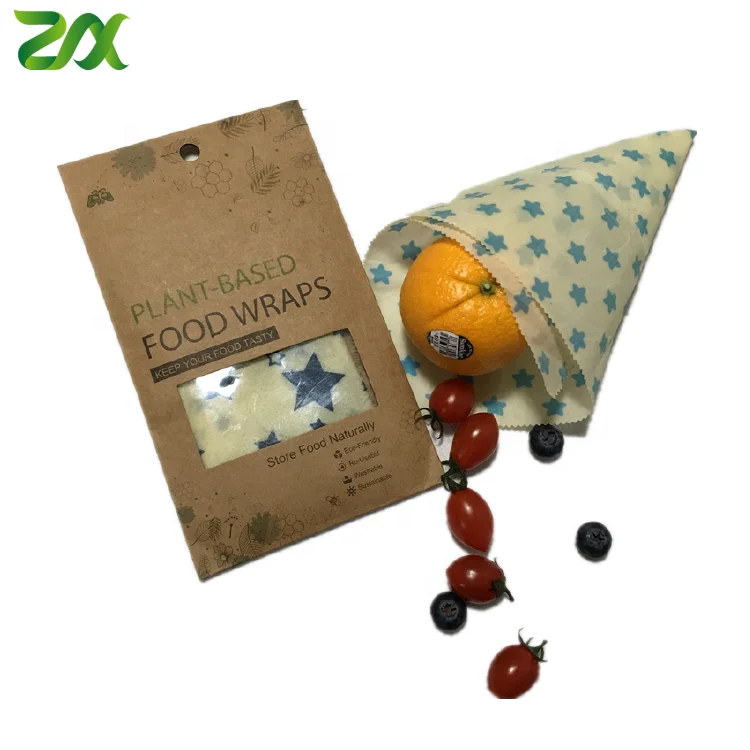 100% Organic Cotton Bees Washable and Reusable Wax Food Wrap of Natural Environmentally