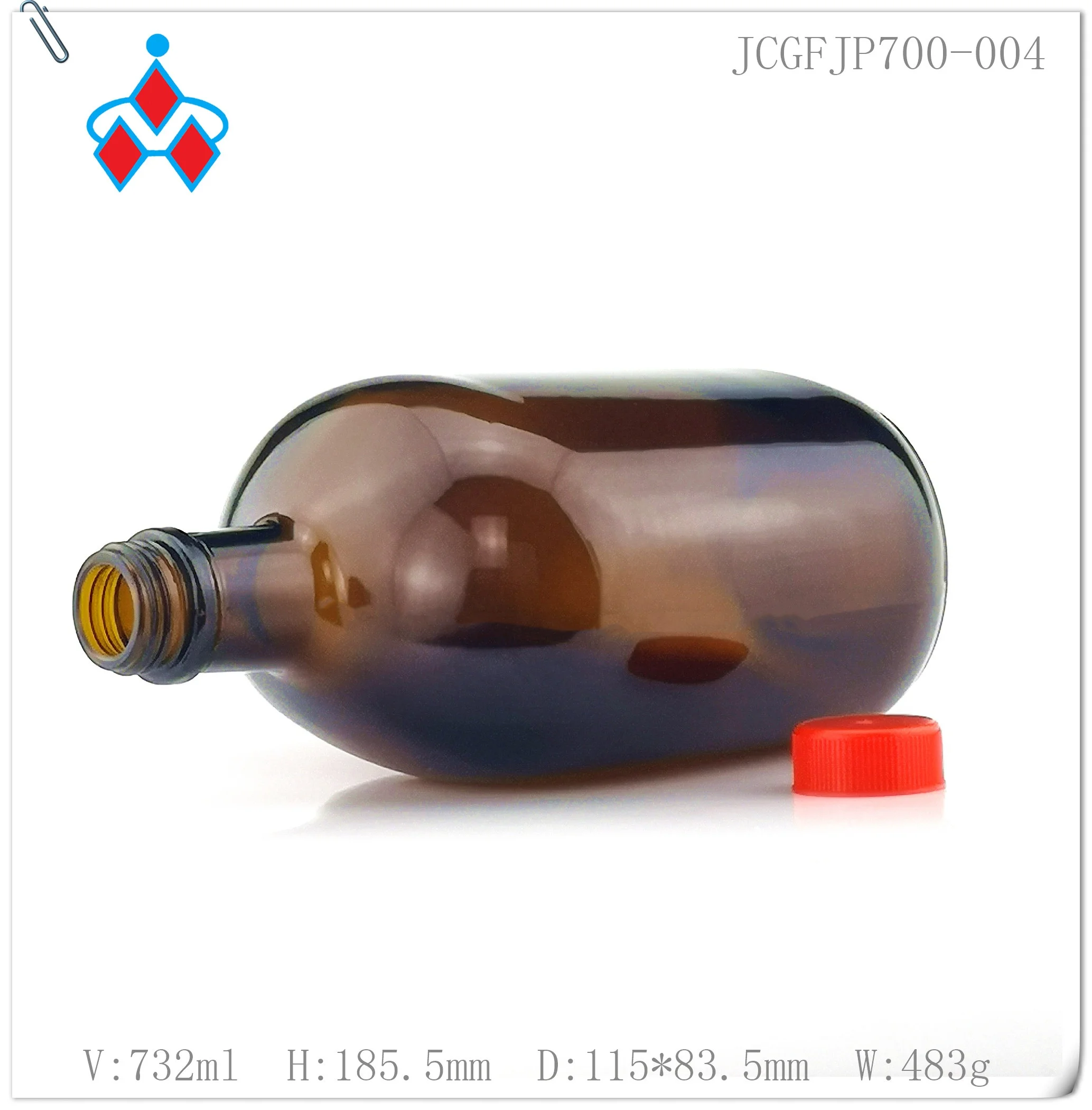 700 мл 2019 горячая Распродажа флип-Кепка стеклянная бутылка для вина круглая