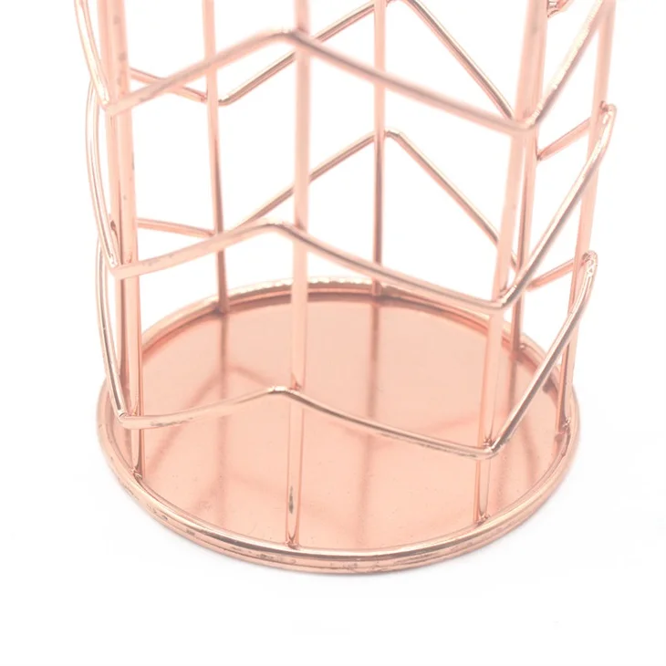 
High quality rose gold metal pen container 