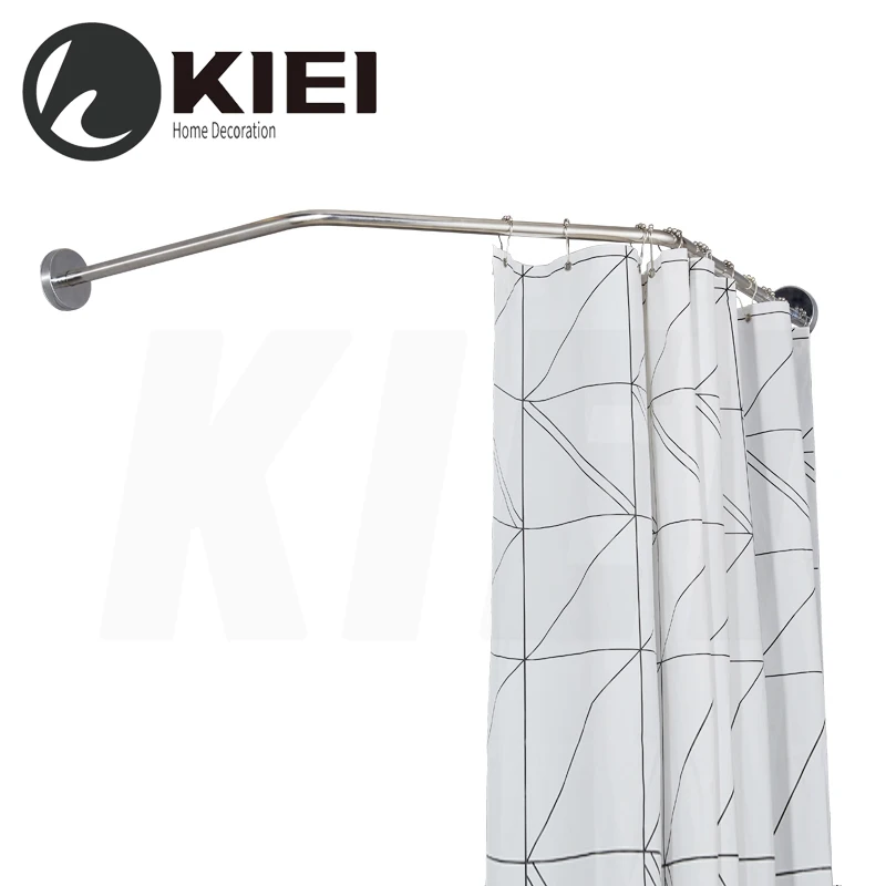 
KIEI Single Electric Shower Curtain Rod Metal Tension Shower Curtain Rod Flexible Shower Curtain Rod 