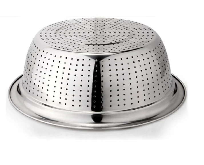 Dishwasher-Safe Kitchen Stainless Steel Micro-Perforated Strainer Vegetable Basket Fruit Colander/Bowl
