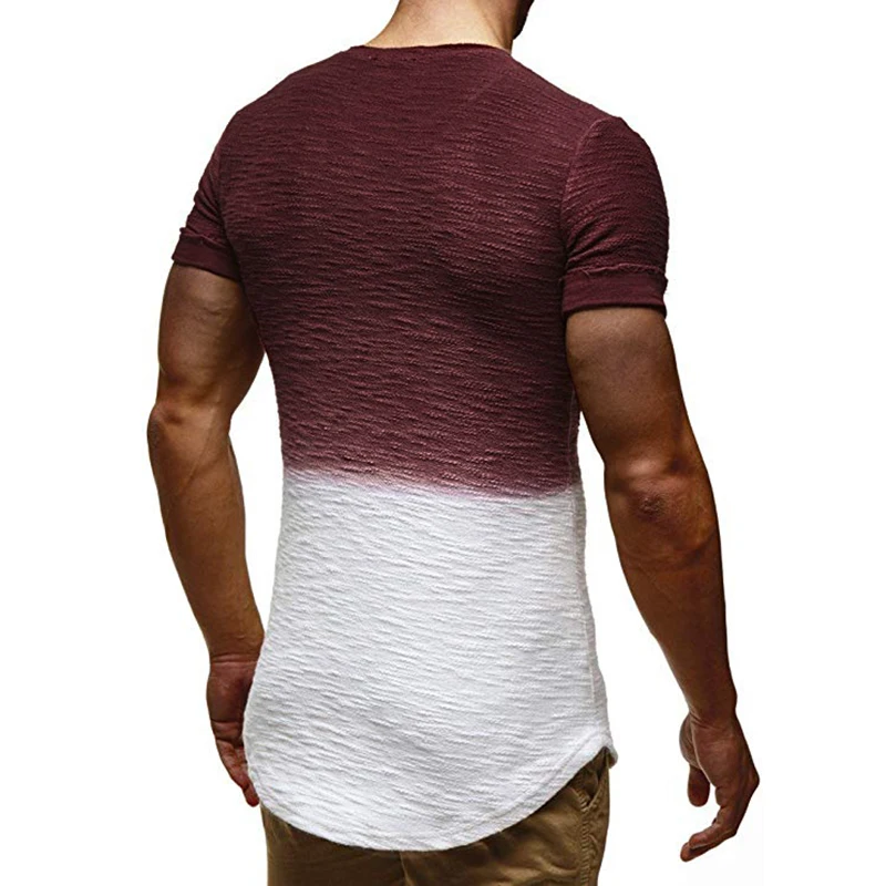 
Wholesale Mens Contrast Color Good Quality Pima Cotton Peru Tight T Shirt Quick Dry 
