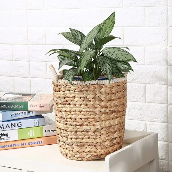 New design natural water hyacinth laundry baskets Hotel use handmade hot sell woven rattan laundry basket for washing clothings