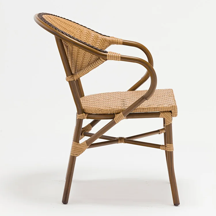 Plastic Rattan Woven Comfortable Leisure Chair Cafe Shop Chair Big Size