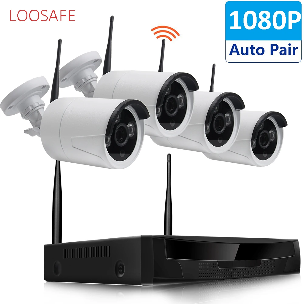 P2P 4ch Wi-Fi NVR 1080P Открытый IP nvr комплект камеры видеонаблюдения ИК безопасности беспроводной системы