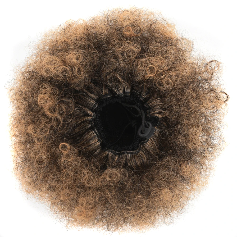 
Synthetic Afro Puff Drawstring Ponytail Short Kinky Curly Hair Bun Hair African American Black Short Curly Hair Extension 