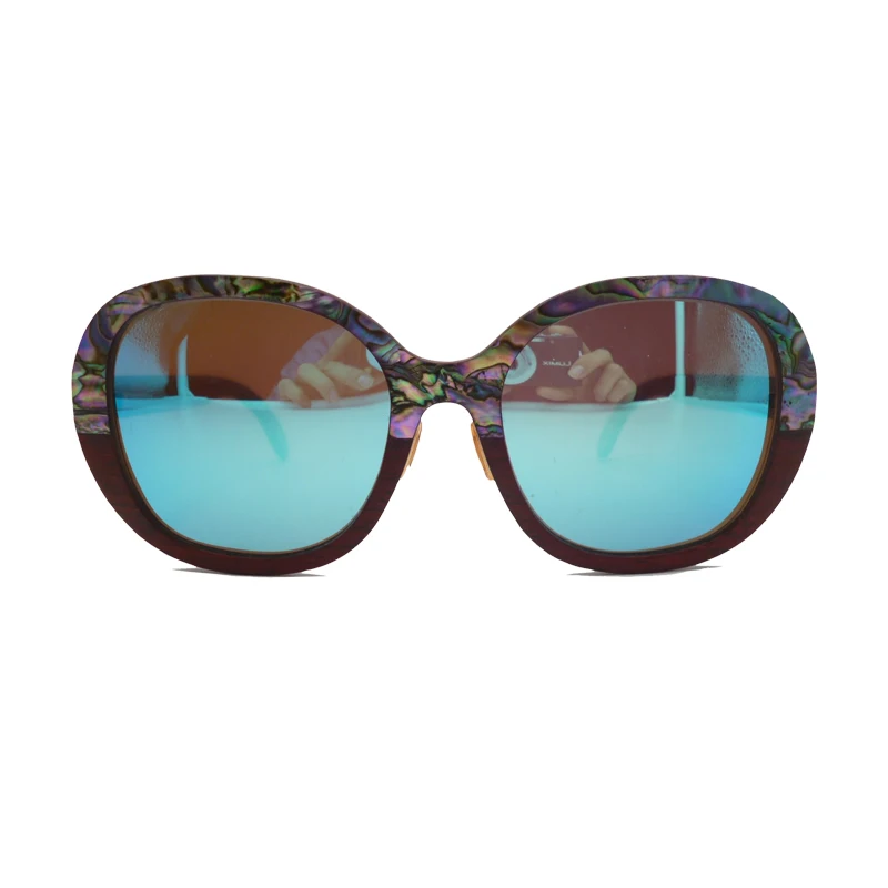 2024 Handmade wooden Frame Sunglasses with Abalone seashell inlay on Cork Wood Sun Glasses