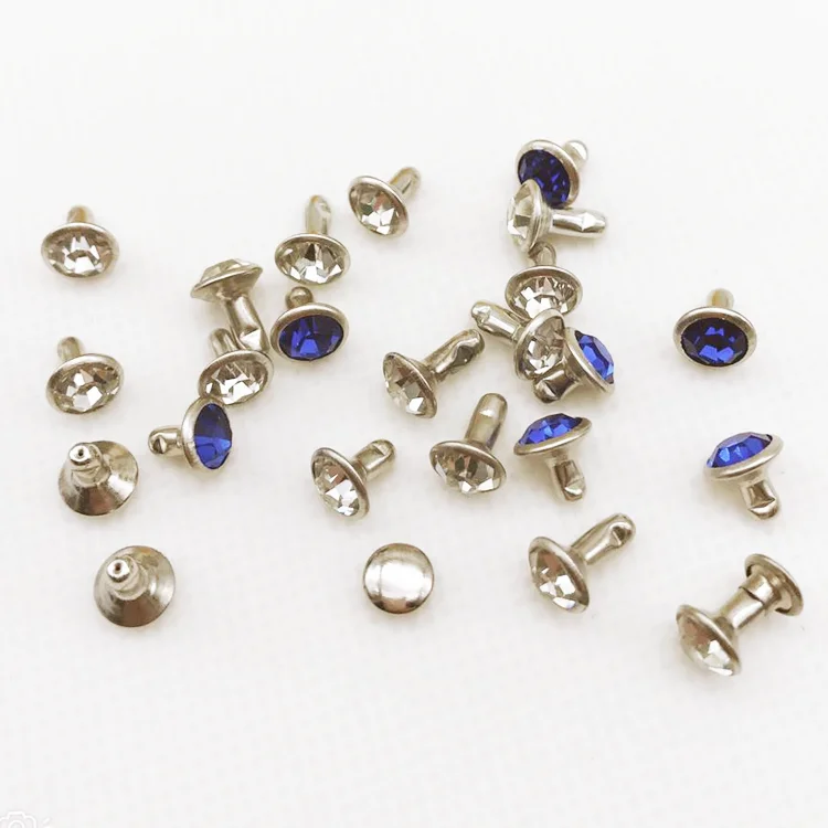 Custom High Quality Metal Button With Rhinestone Pearl Rivet Garment Button For Jeans
