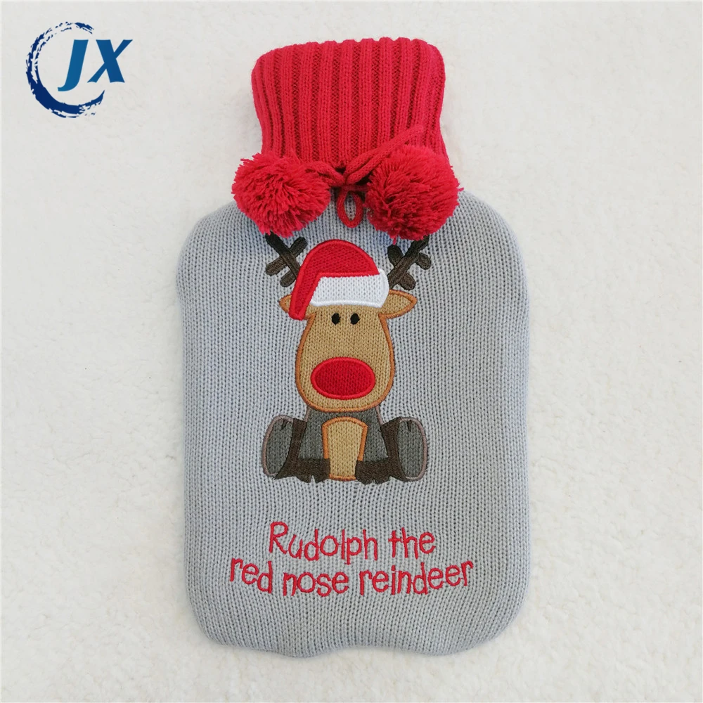 
Knitted rubber hot water bottle bag woolen cover 
