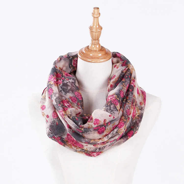 Лидер продаж, нежный женский круглый шарф-снуд с цветочным принтом