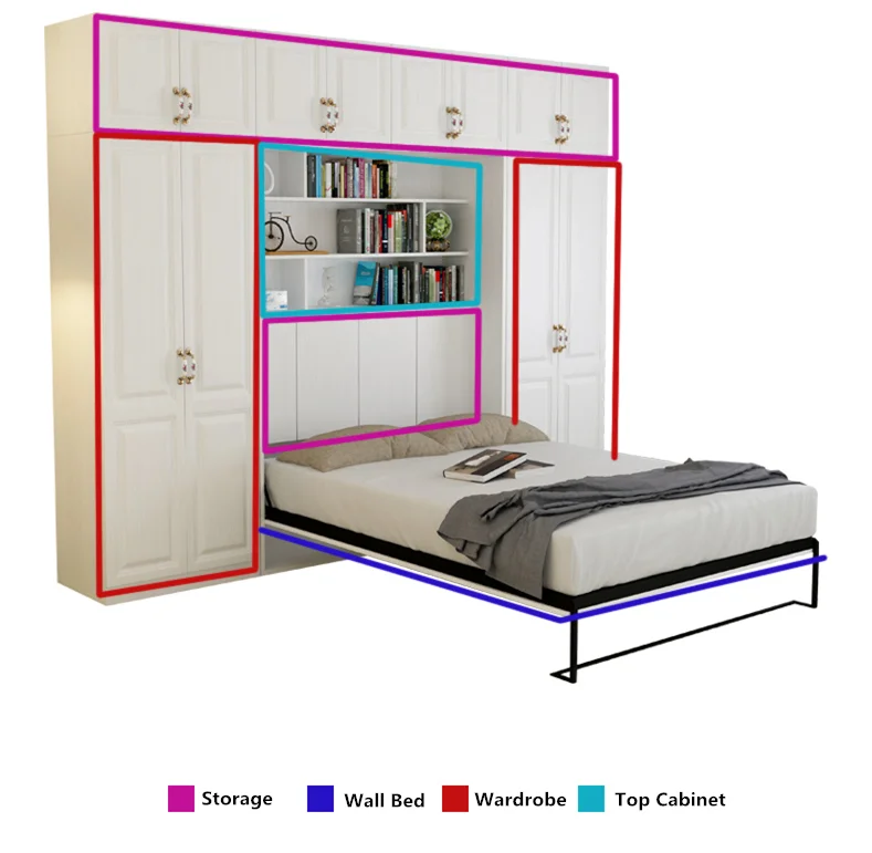 Apartment Space Saving Lightweight Double Invisible Folding Bed