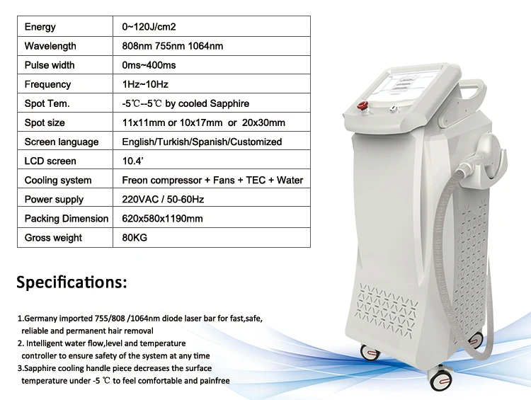 alex laser diode smooth legs hair removal  machine 808nm 1200w home use/yag diode laser hair removal