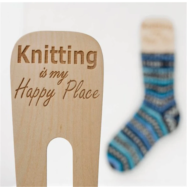 Customize Laser cut Wooden Geometric Lattice Sock Blocker for Womens Hand Knit Socks