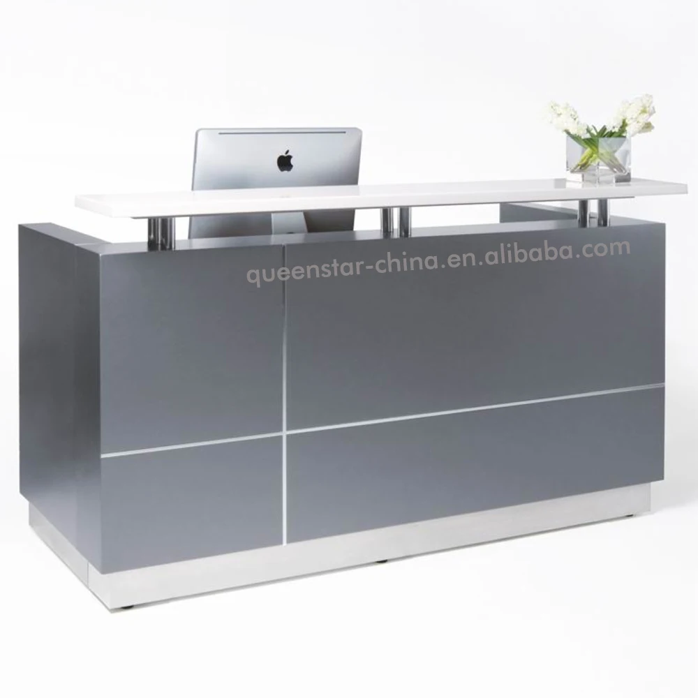 QS-RC01 Modern hotel reception desk white high gloss service desk service desk