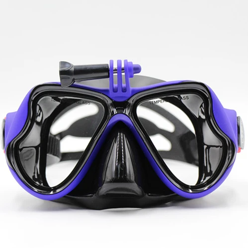 
Compatible with Gopro -Silicone Dive Mask for Scuba Diving Snorkeling Swimming Goggles Black 