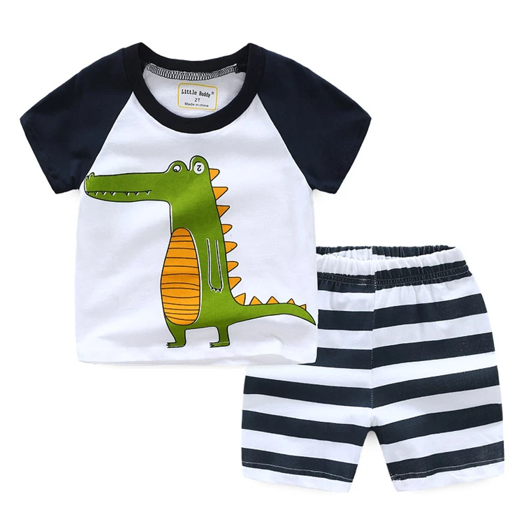 Детские пижамы, хлопковые пижамы, детские пижамные комплекты с коротким рукавом для мальчиков