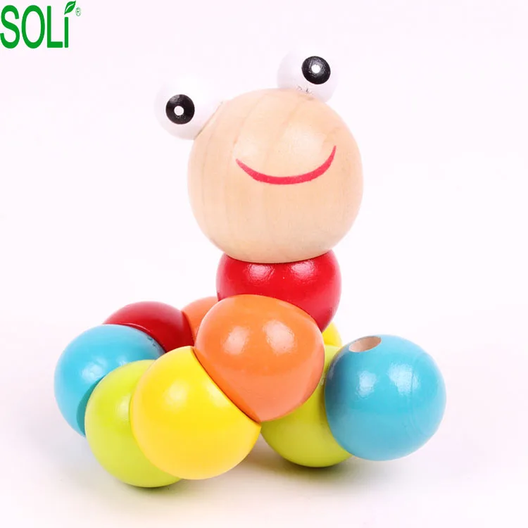 Wooden twisted worm Animal toy, Educational toys gift for kids