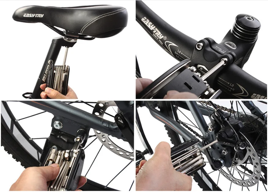 16 in 1 mountain portable multi function bicycle cycling repair kit bike tools