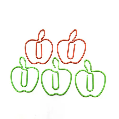 custom metal apple U shaped retaining  paper clip wholesale different kinds of paper clip gift