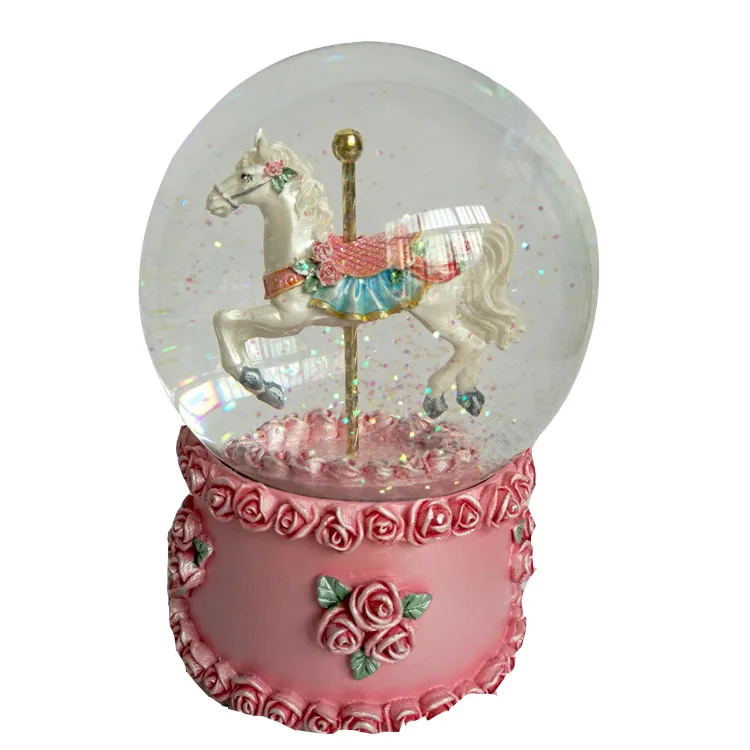 
Cheap Transparent Crystal Ball Silver Fawn Animal Beautiful Snow Globe Water Ball 