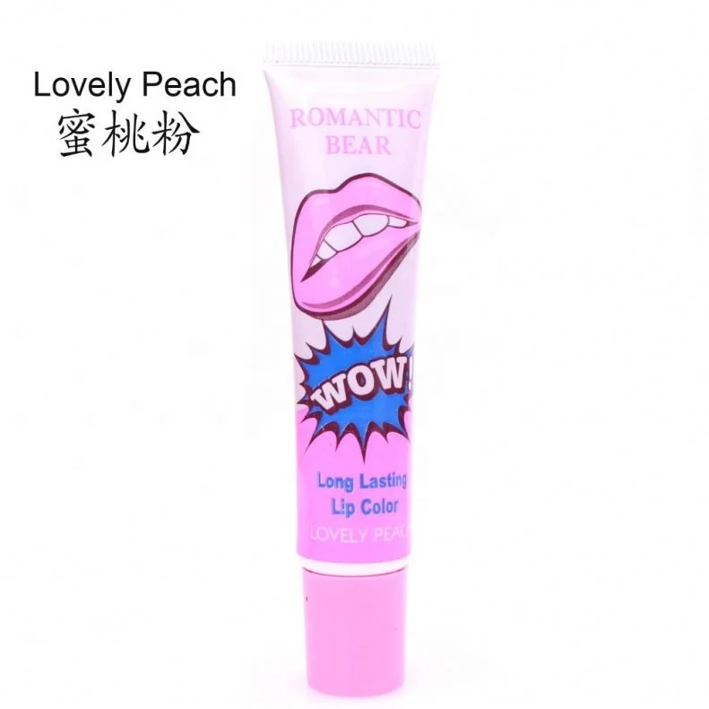 Melason Wholesale 6 Colors Wow Romantic Bear Peel Off Lipstick Gloss Waterproof Matte Lip gloss Hotsell Cosmetics
