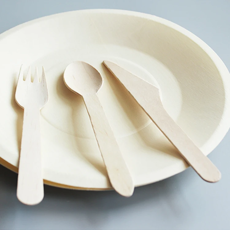 Wholesale Biodegradable Disposable Wooden Spoon Fork Knife
