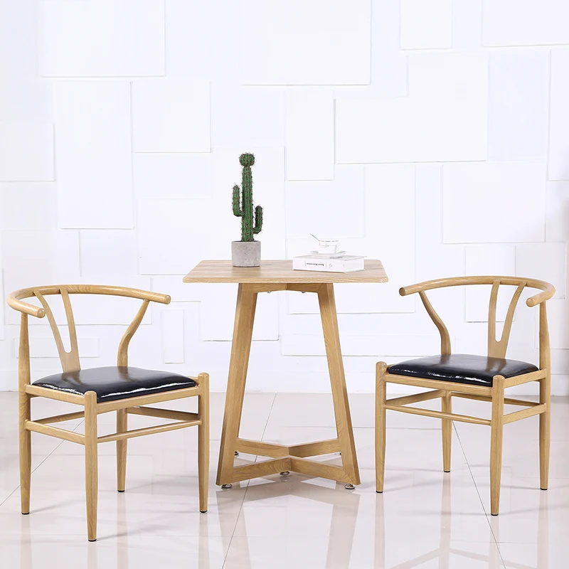 
modern metal dining chair with wooden color 
