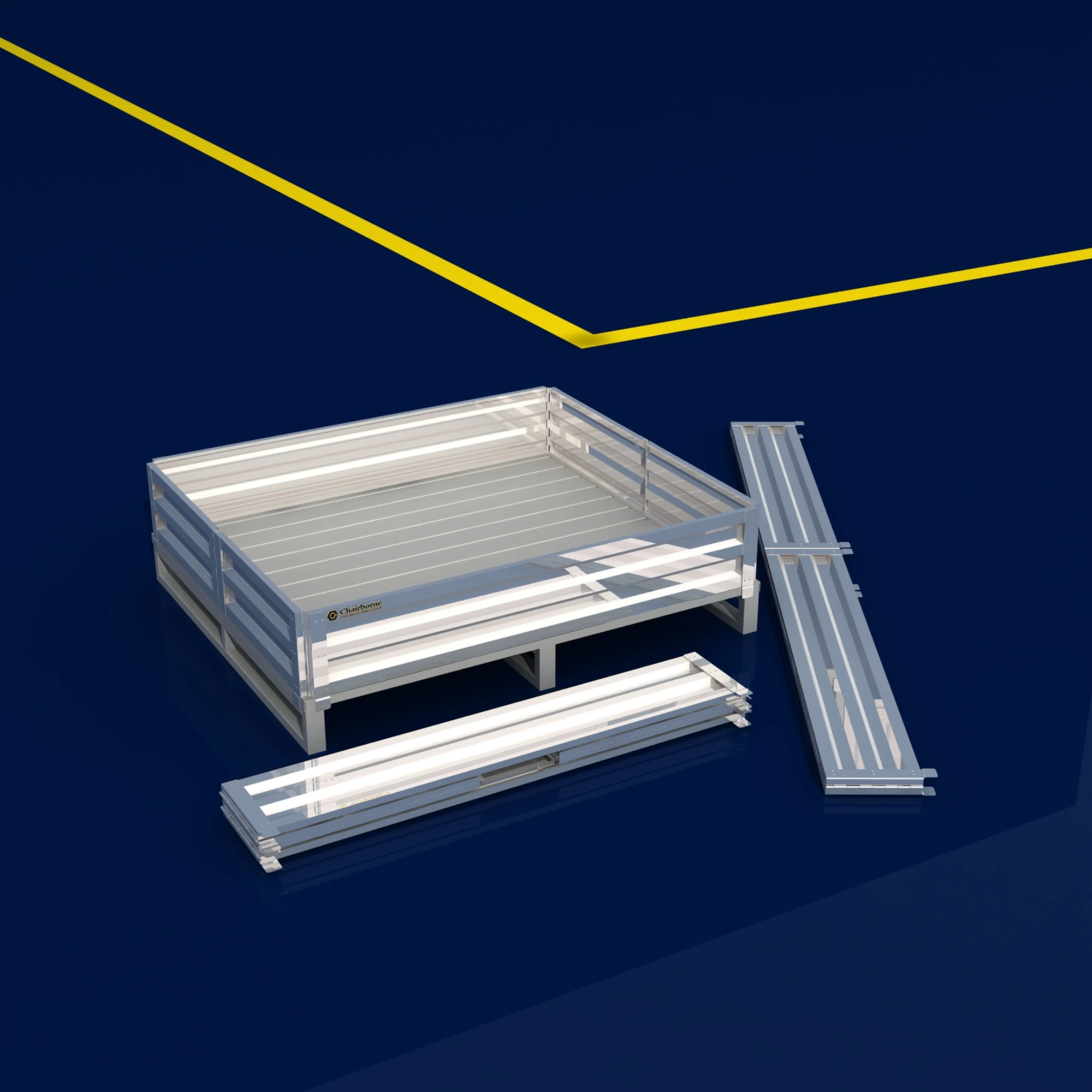 Металический борт с шарниром для поддона