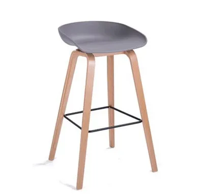 Manufacturer supply durable wood and pp bar chair with footrest