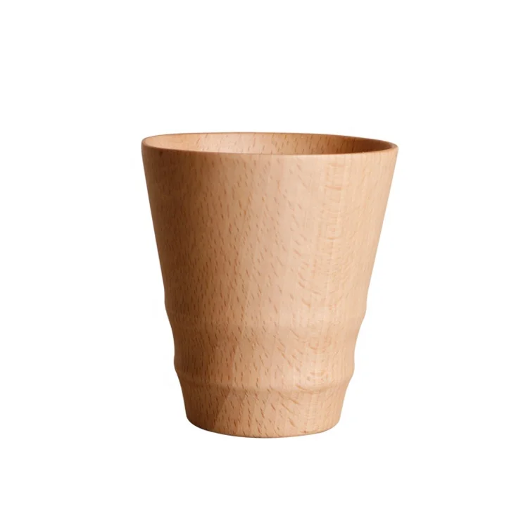 
 Creative  Bamboo Joint  Anti-skid Handcraft  Natural  Beech Wood  Tea Milk Cup Coffee Mug  