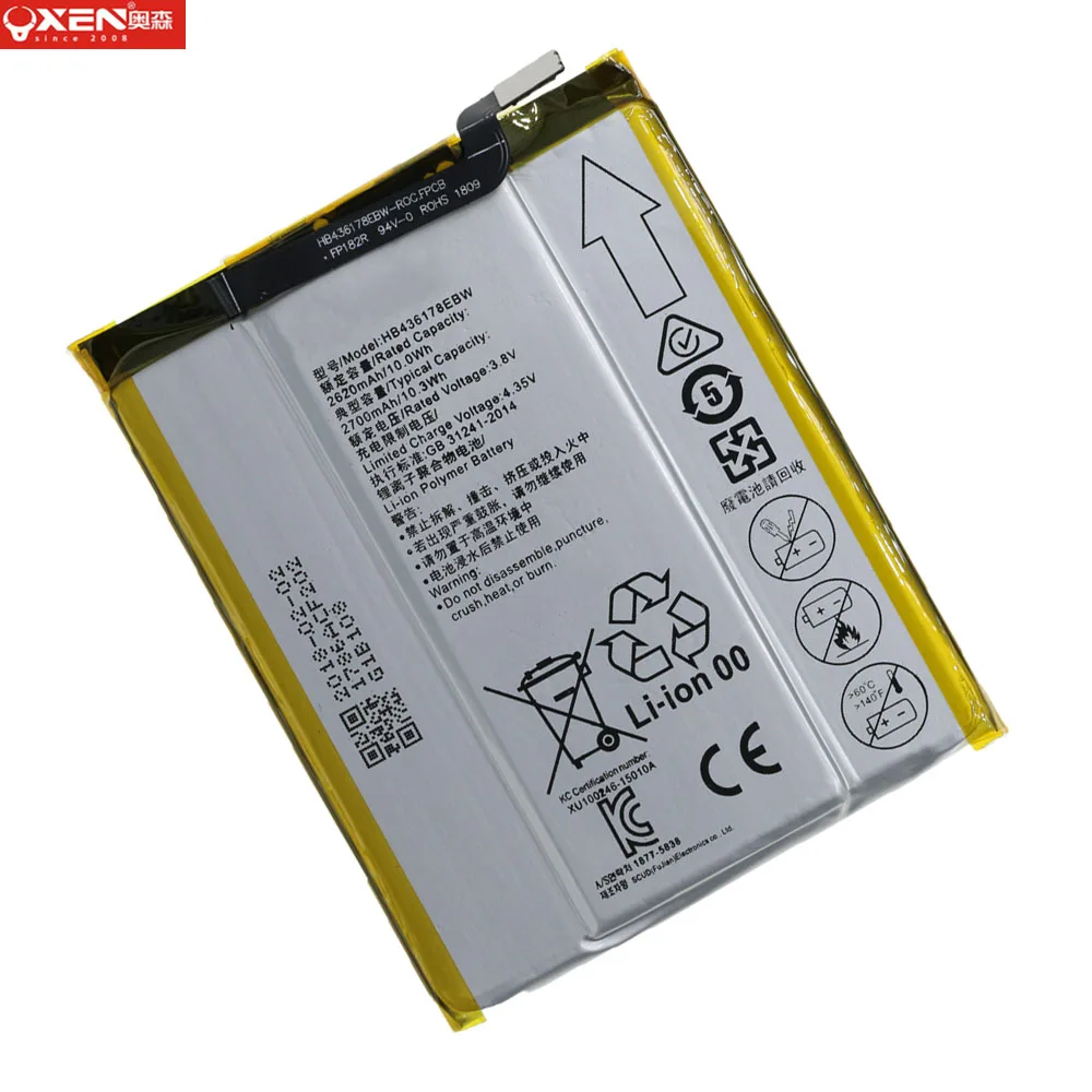 100% Original Li-ion Polyer Rechargeable Mobile Phone HB436178EBW Battery for MateS for Huawei Mate S Replacement