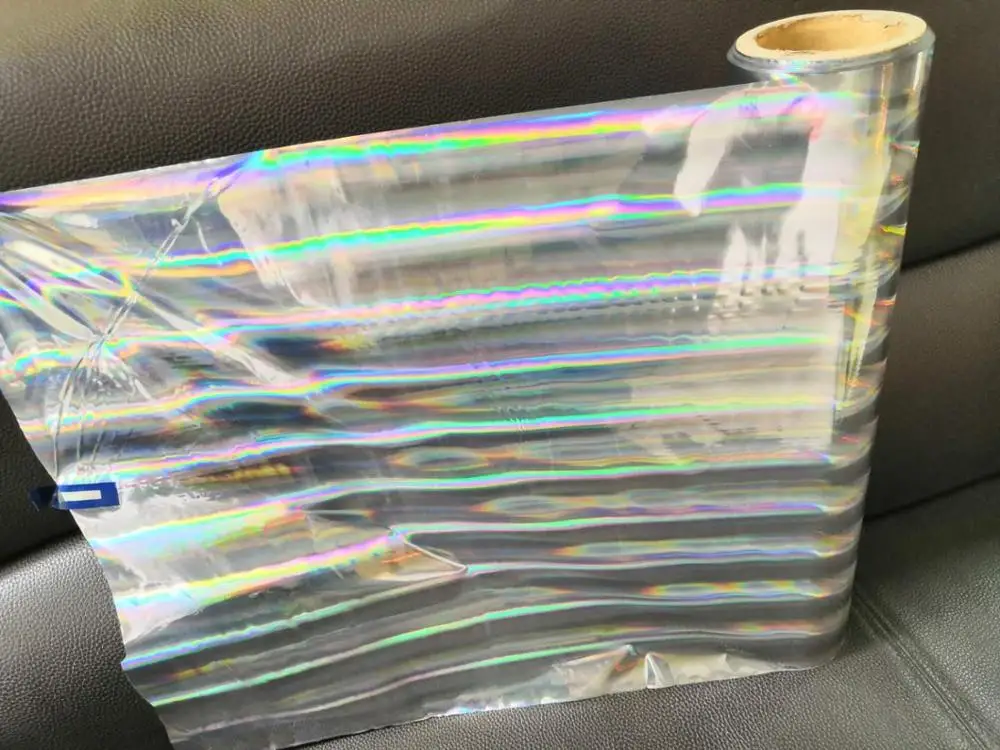 BOPP/PET seamless light pillar packing film in roll holographic composite film for cardboard paperboard packing flowers gift bag