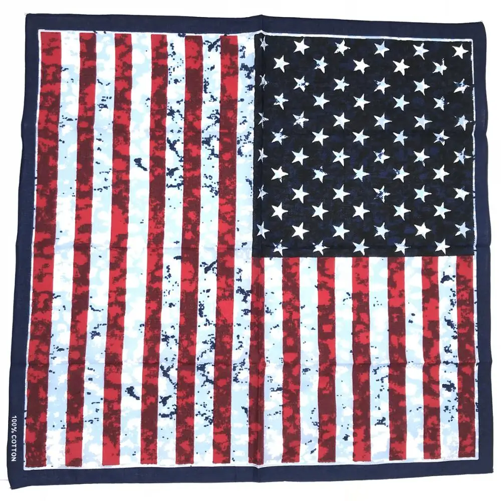 Multifunctional  cotton sport headwraps scarf american flag bandanas