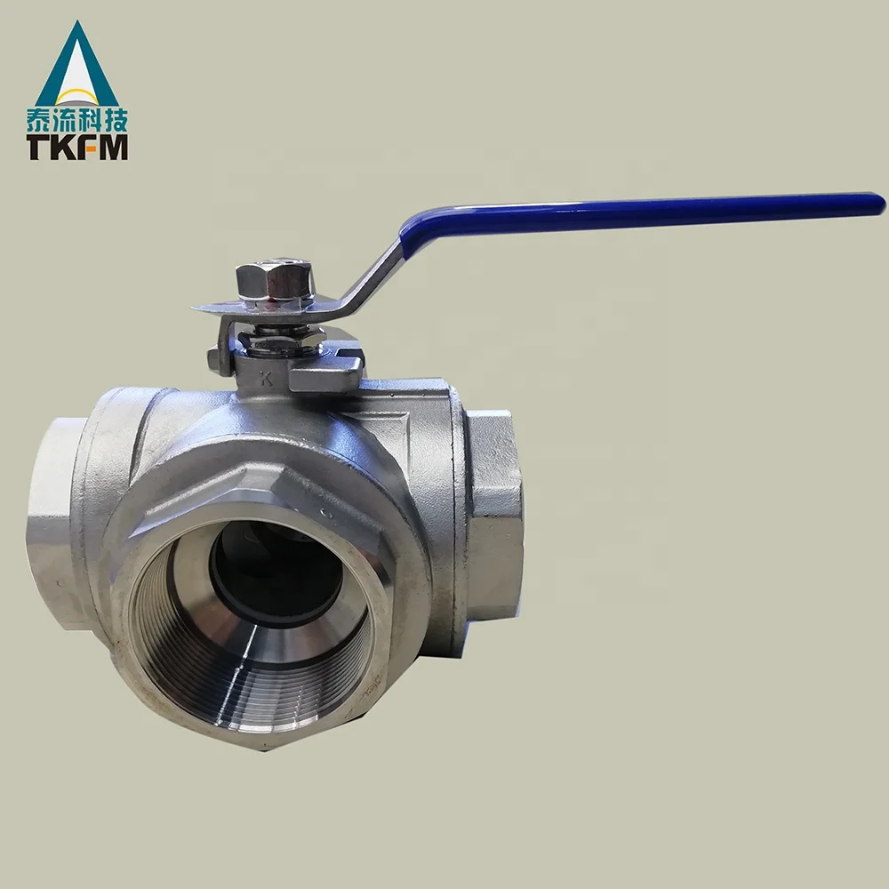 TKFM good price threaded dn100 3 way ball valve cf8m 1000 wog