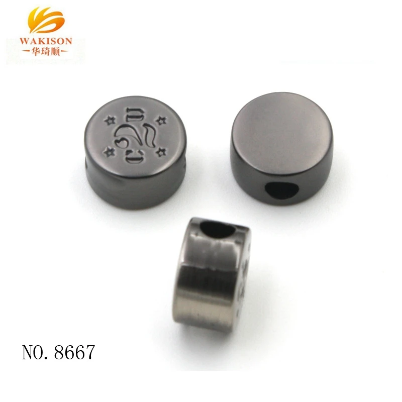 
Zinc Alloy Custom Engraved Metal Logo Beads 