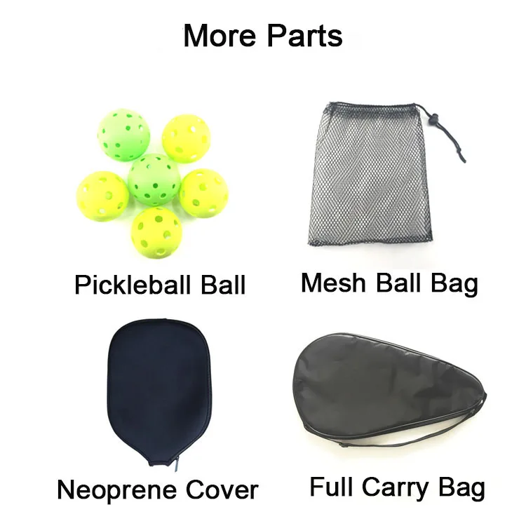 High Quality Cheap Price Pickleball Set Carbon Fiber Graphite Pickleball Paddle Set With Cover Made In China