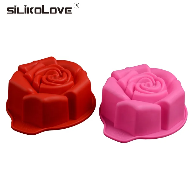 Beautiful Rose Shape Home Bakeware Mold for Cake DIY Silicon Cake Tools Moulds 100% Eco-friendly Food Grade Silicone