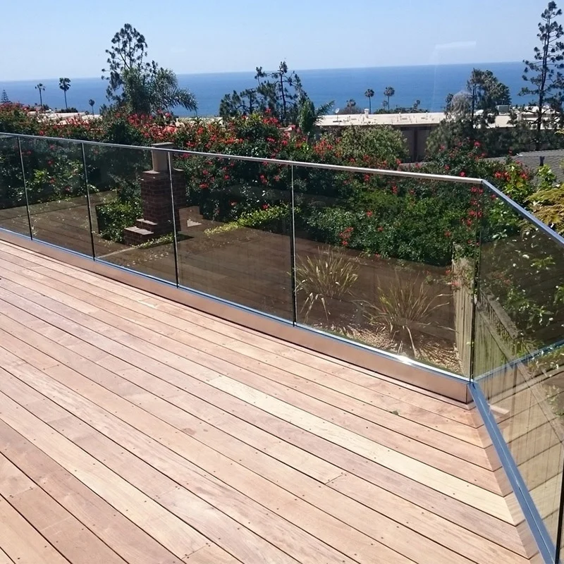 Glass Balustrade Railing Support Aluminum extrusion U Channel Base Shoes Balcony Glass Railing